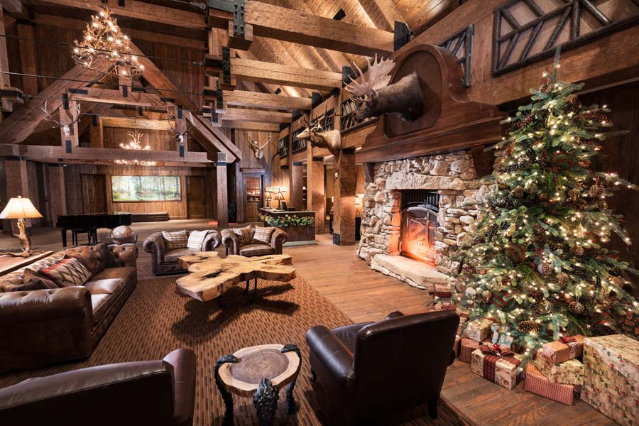 Big Cypress Lodge Lobby at Christmas