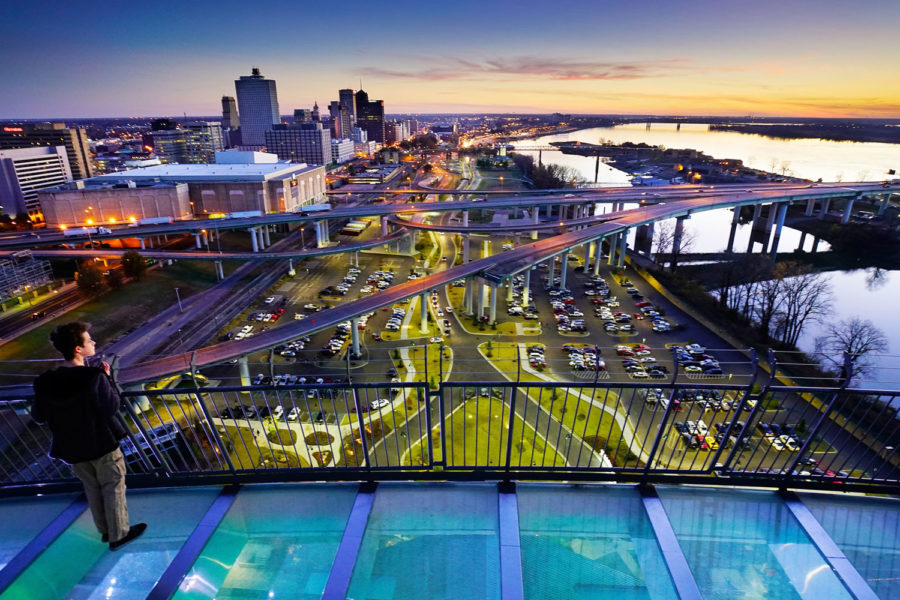 View of Memphis Tennessee from the Lookout at The Bass Pro Pyramid