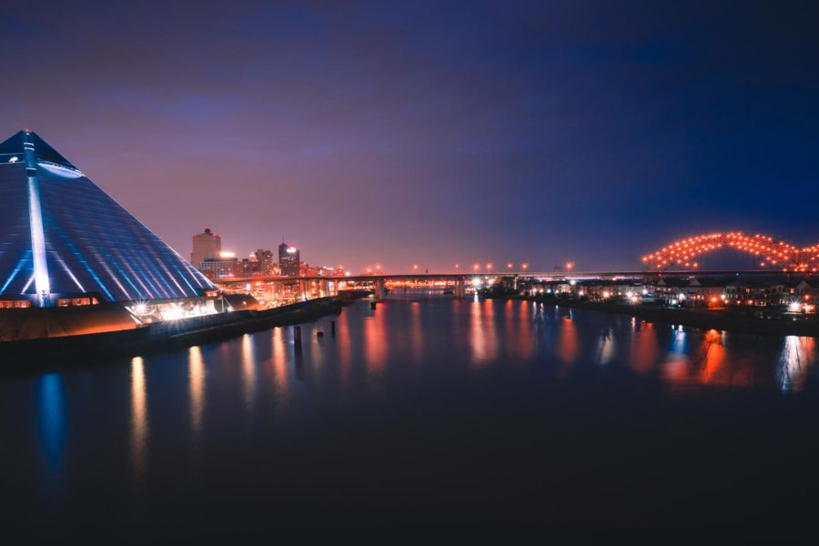 View of Memphis Tennessee and Bass Pro Pyramid