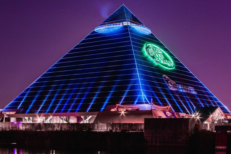 Big Cypress Pyramid Exterior at Night